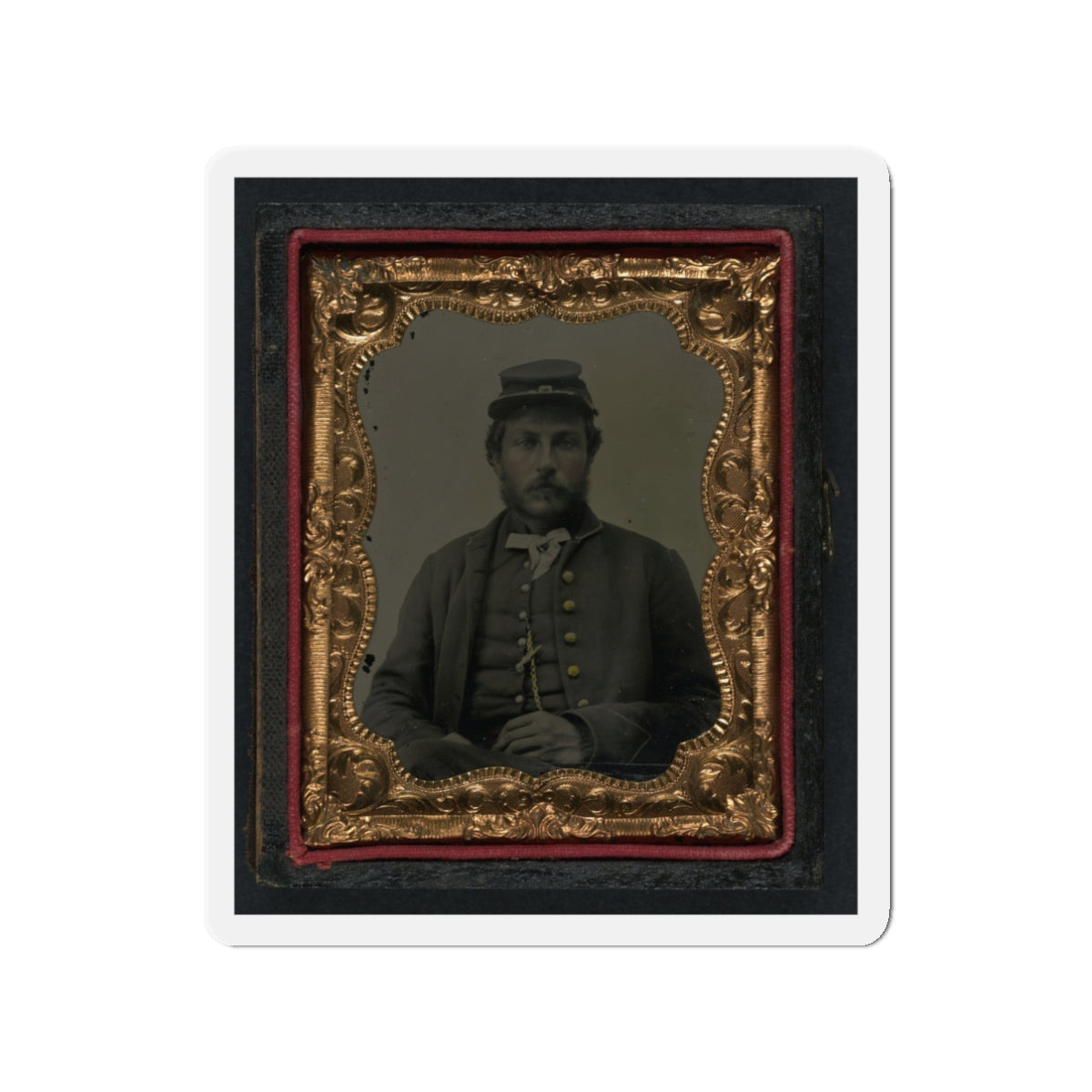 Unidentified Soldier In Union Uniform And Forage Cap 002(2) (U.S. Civil War) Refrigerator Magnet-3" x 3"-The Sticker Space