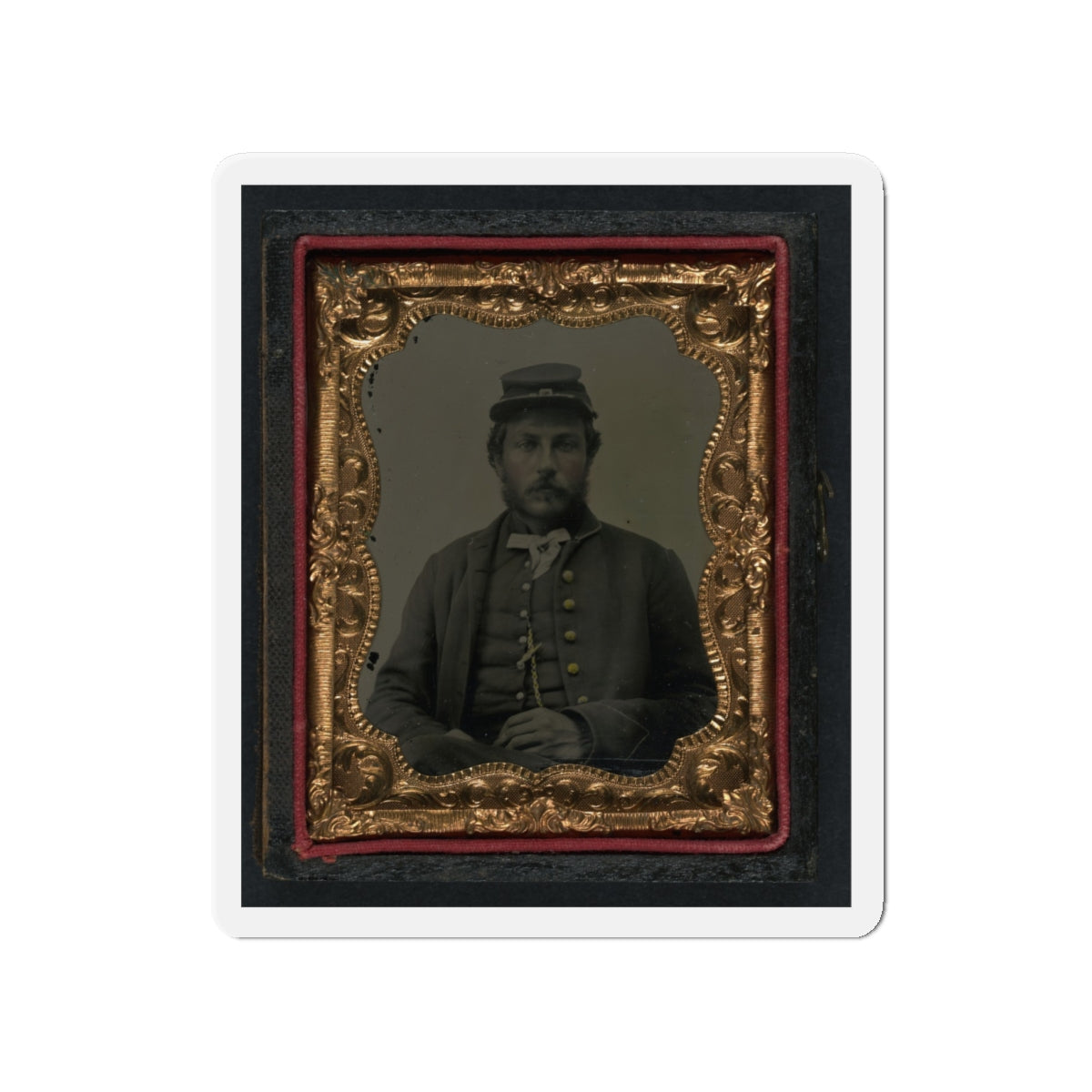 Unidentified Soldier In Union Uniform And Forage Cap 002(2) (U.S. Civil War) Refrigerator Magnet-4" x 4"-The Sticker Space