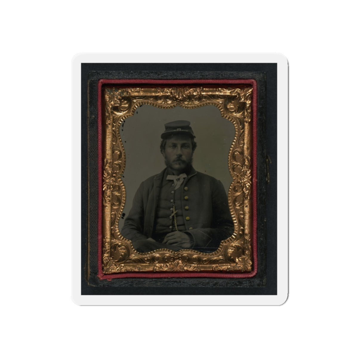 Unidentified Soldier In Union Uniform And Forage Cap 002(2) (U.S. Civil War) Refrigerator Magnet-5" x 5"-The Sticker Space