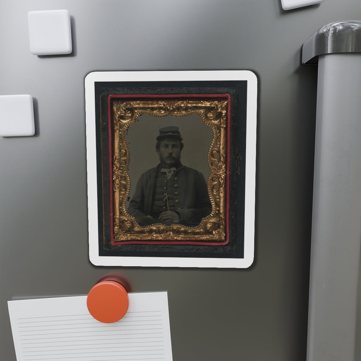 Unidentified Soldier In Union Uniform And Forage Cap 002(2) (U.S. Civil War) Refrigerator Magnet-The Sticker Space