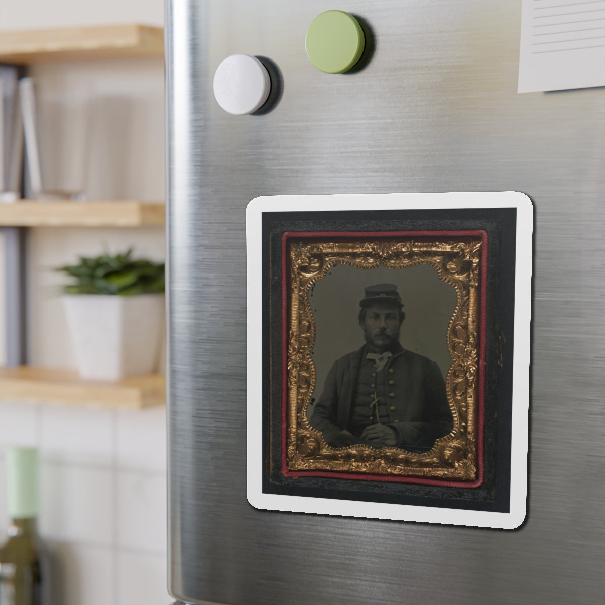 Unidentified Soldier In Union Uniform And Forage Cap 002(2) (U.S. Civil War) Refrigerator Magnet-The Sticker Space