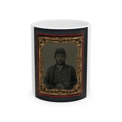 Unidentified Soldier In Union Uniform And Forage Cap 002(2) (U.S. Civil War) White Coffee Mug-11oz-The Sticker Space