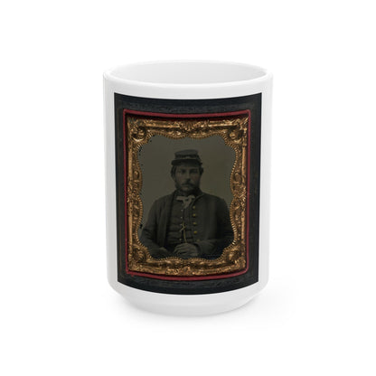 Unidentified Soldier In Union Uniform And Forage Cap 002(2) (U.S. Civil War) White Coffee Mug-15oz-The Sticker Space