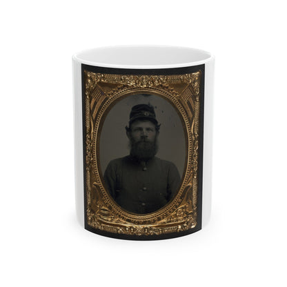 Unidentified Soldier In Union Uniform And Forage Cap 003 (U.S. Civil War) White Coffee Mug-11oz-The Sticker Space