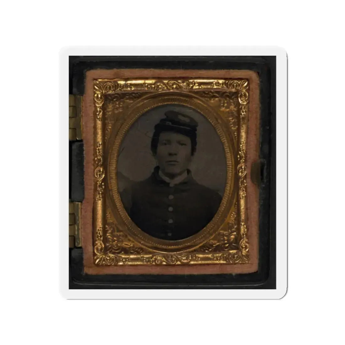 Unidentified Soldier In Union Uniform And Forage Cap(5) (U.S. Civil War) Refrigerator Magnet 2 Inch Die-Cut - The Sticker Space