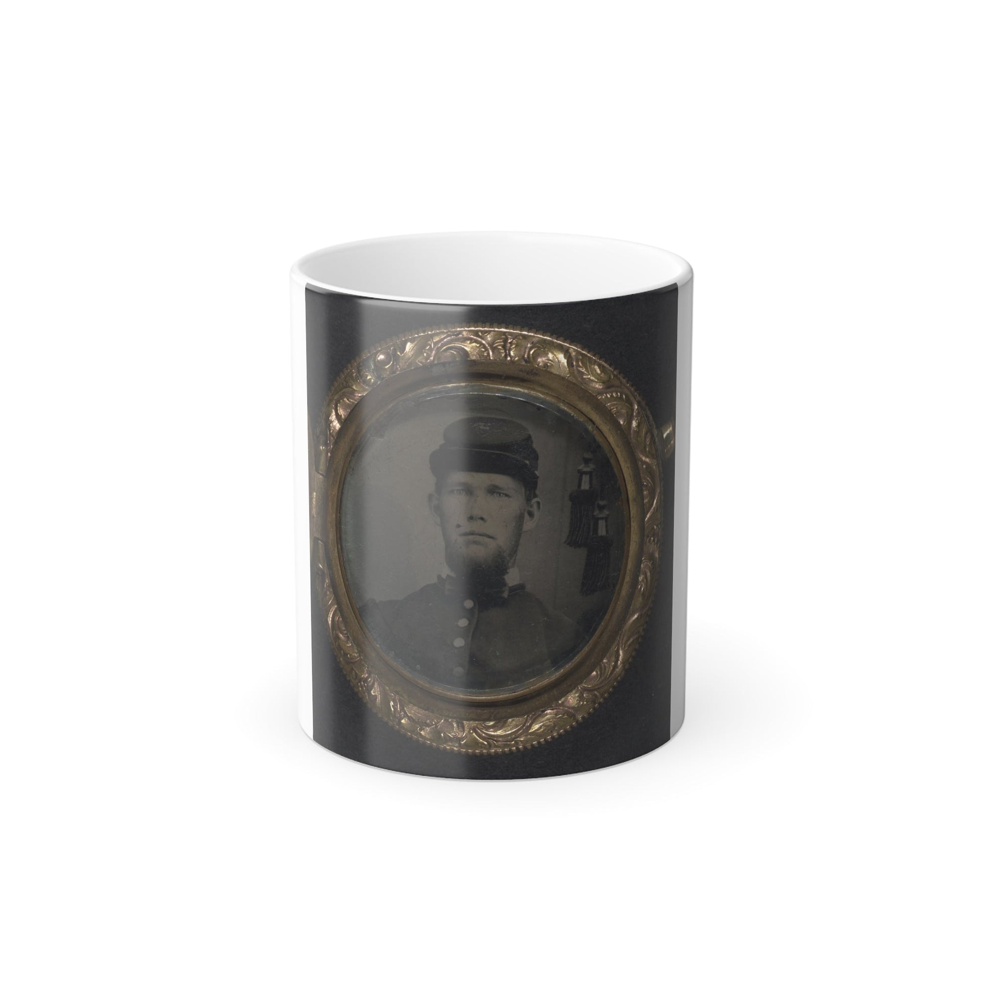 Unidentified Soldier in Union Uniform and Forage Cap in Pendant (U.S. Civil War) Color Morphing Mug 11oz-11oz-The Sticker Space