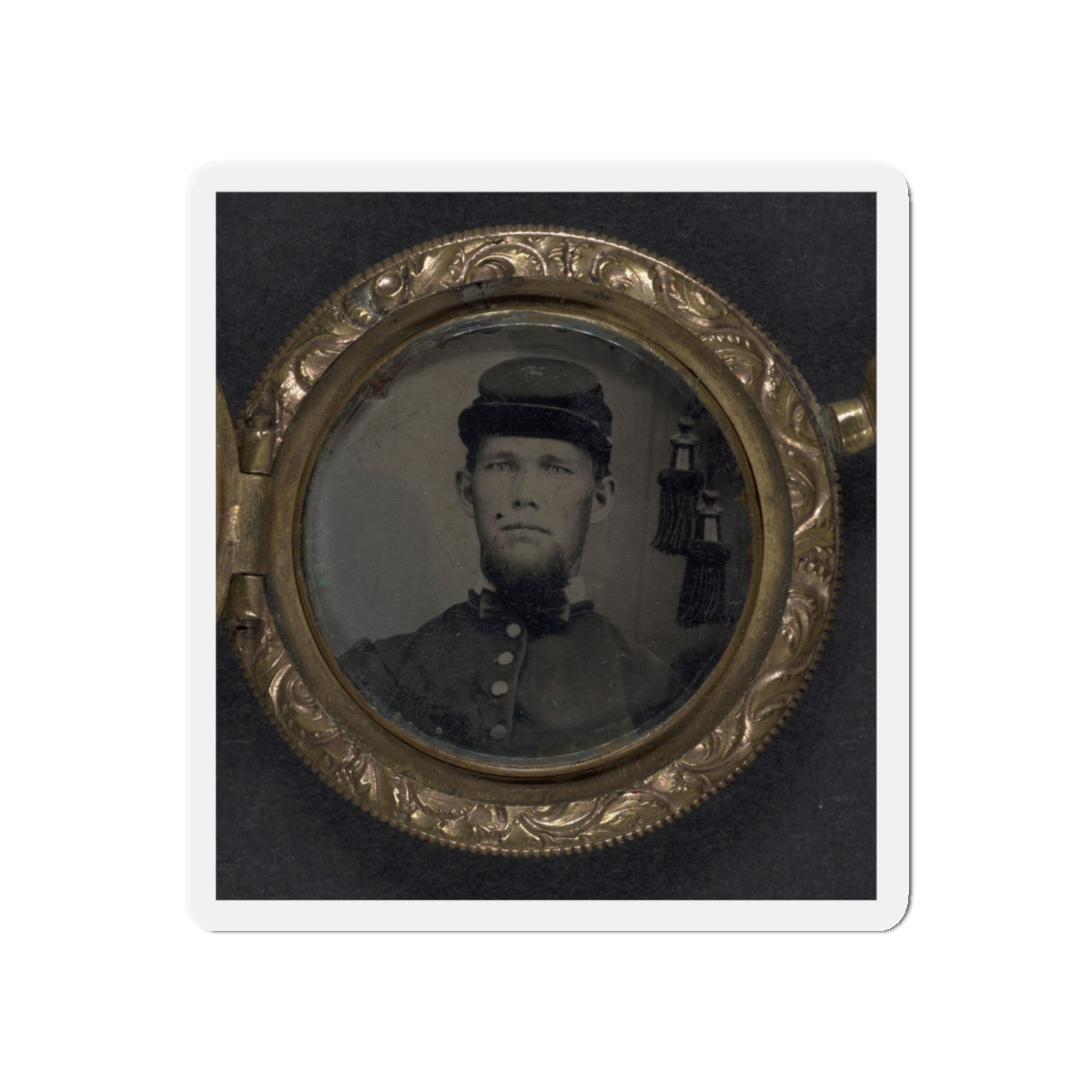 Unidentified Soldier In Union Uniform And Forage Cap In Pendant (U.S. Civil War) Refrigerator Magnet-5" x 5"-The Sticker Space