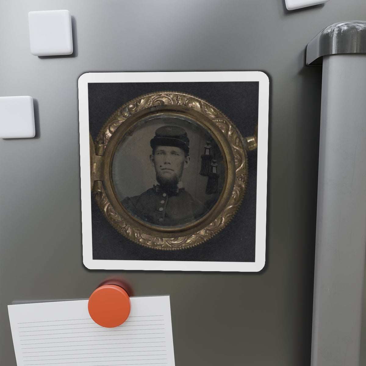 Unidentified Soldier In Union Uniform And Forage Cap In Pendant (U.S. Civil War) Refrigerator Magnet-The Sticker Space