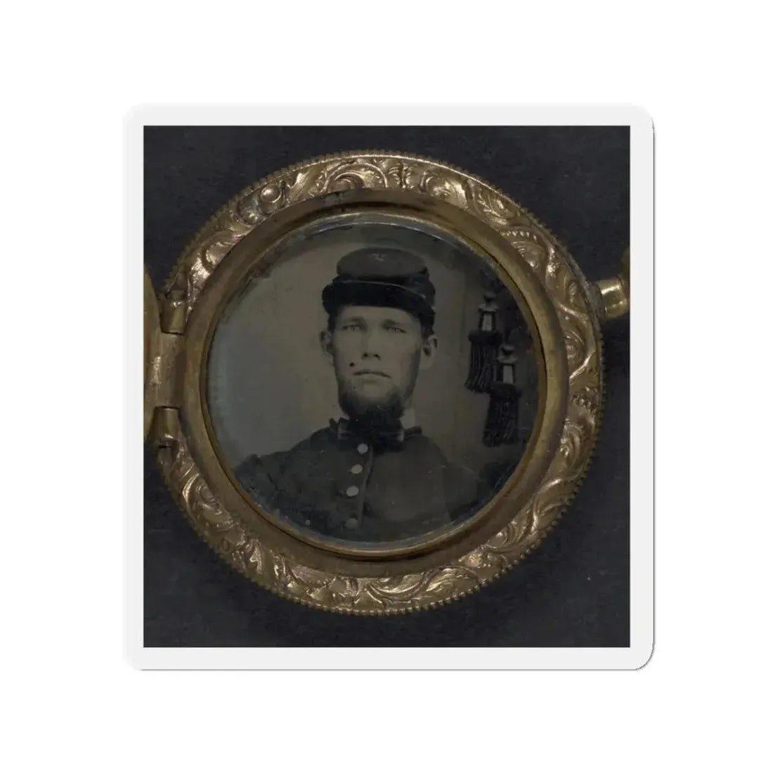 Unidentified Soldier In Union Uniform And Forage Cap In Pendant (U.S. Civil War) Refrigerator Magnet 3 Inch Die-Cut - The Sticker Space