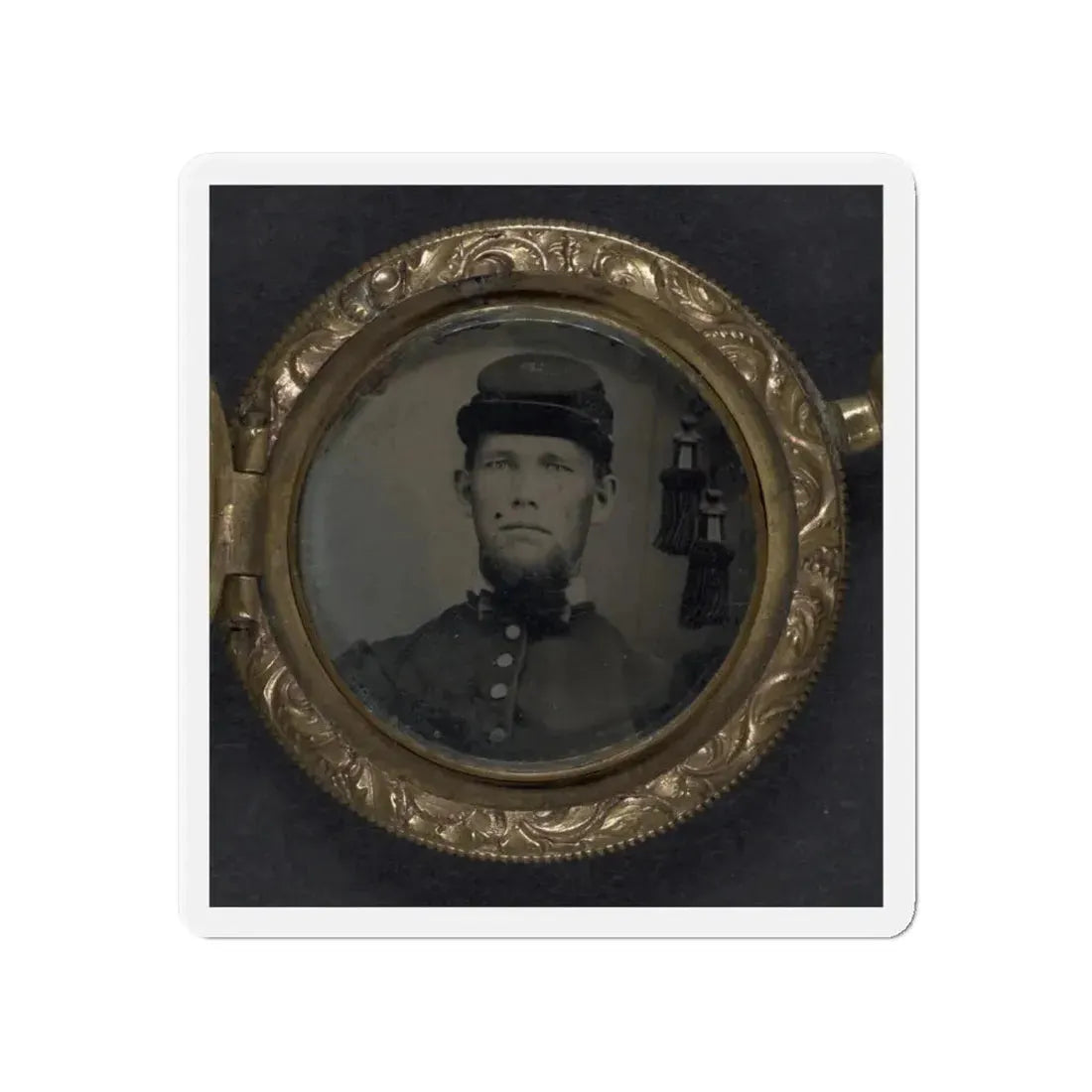 Unidentified Soldier In Union Uniform And Forage Cap In Pendant (U.S. Civil War) Refrigerator Magnet 4 Inch Die-Cut - The Sticker Space