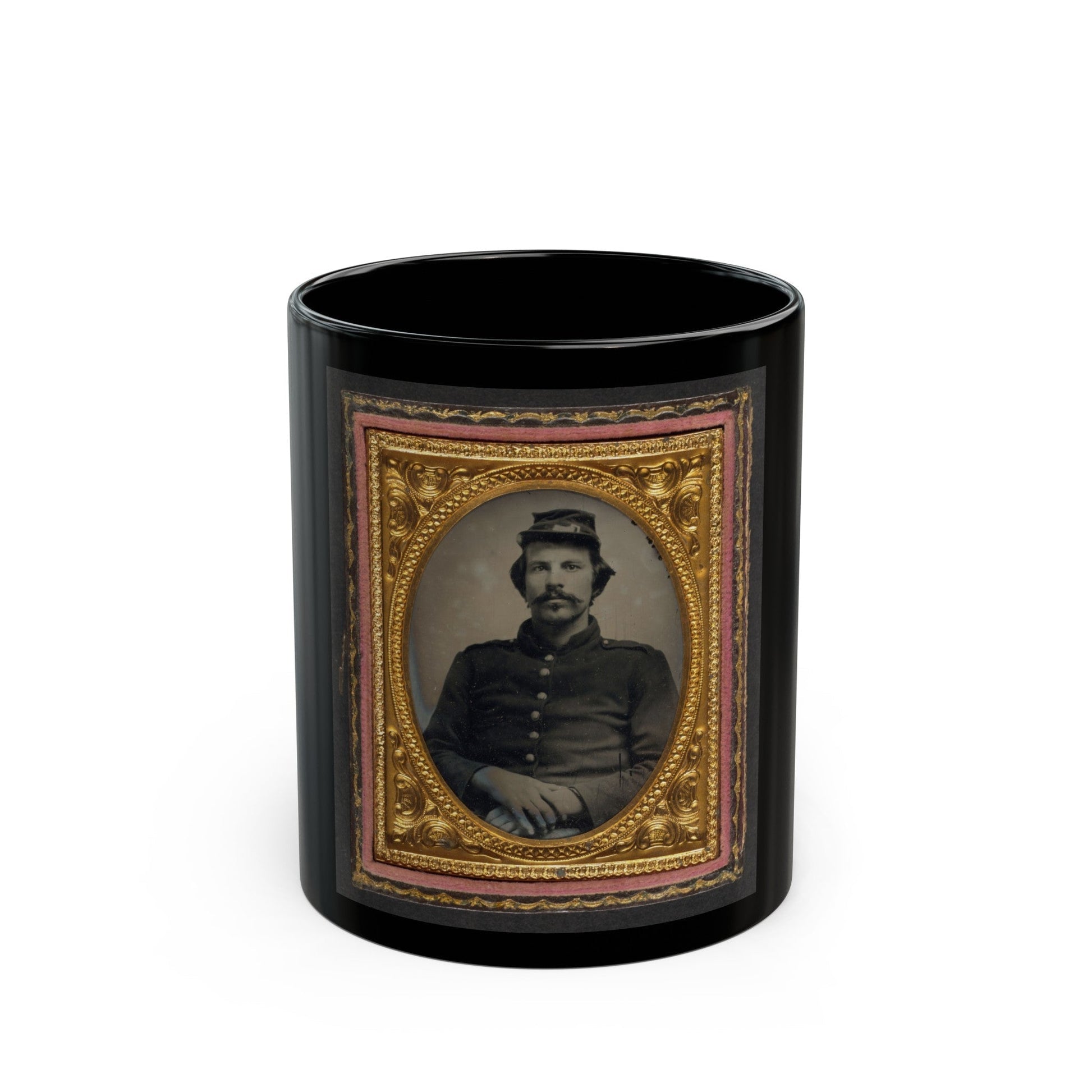 Unidentified Soldier In Union Uniform And Forage Cap (U.S. Civil War) Black Coffee Mug-11oz-The Sticker Space