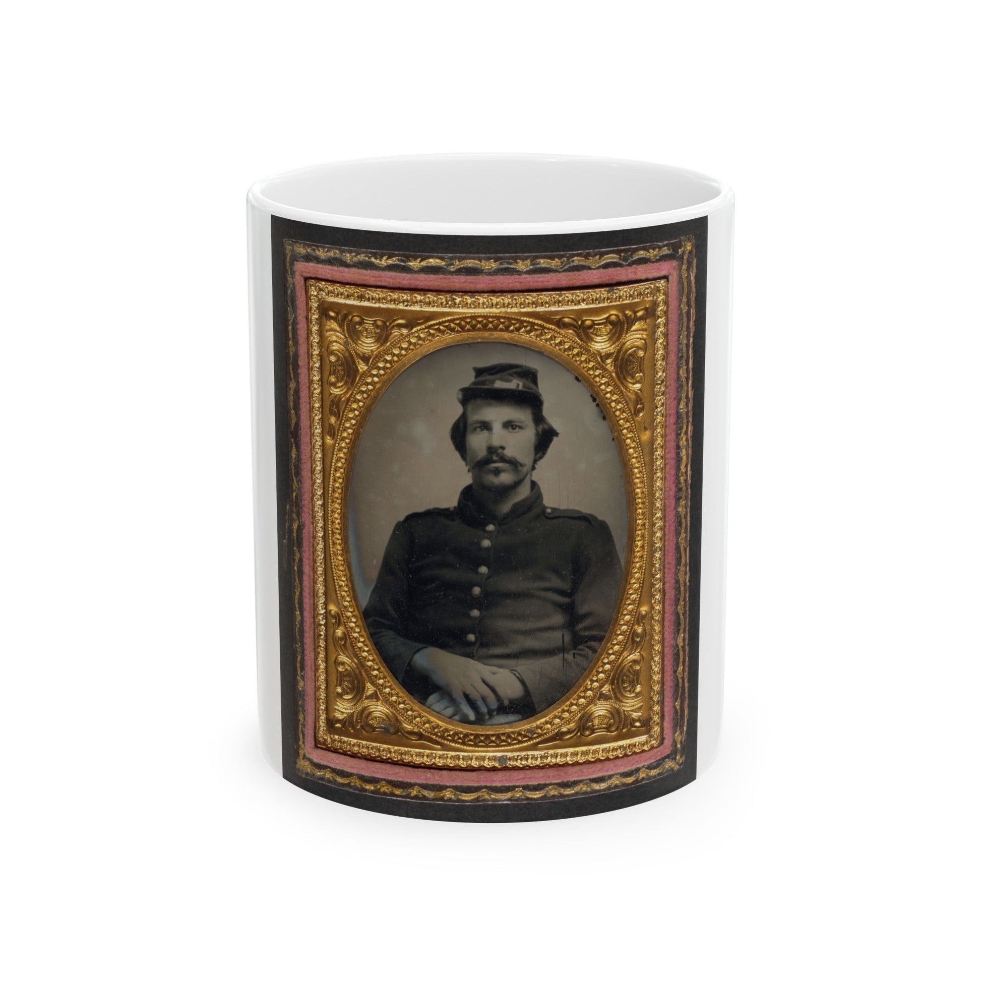 Unidentified Soldier In Union Uniform And Forage Cap (U.S. Civil War) White Coffee Mug-11oz-The Sticker Space