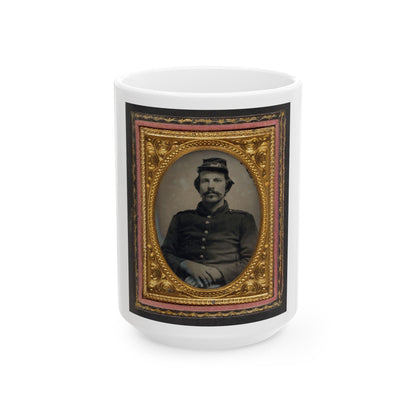 Unidentified Soldier In Union Uniform And Forage Cap (U.S. Civil War) White Coffee Mug-15oz-The Sticker Space