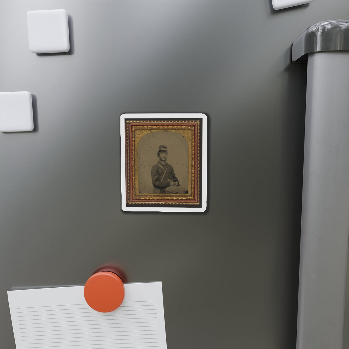 Unidentified Soldier In Union Uniform And Forage Cap With Canteen (U.S. Civil War) Refrigerator Magnet-The Sticker Space