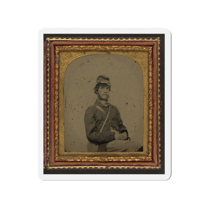 Unidentified Soldier In Union Uniform And Forage Cap With Canteen (U.S. Civil War) Refrigerator Magnet-3" x 3"-The Sticker Space