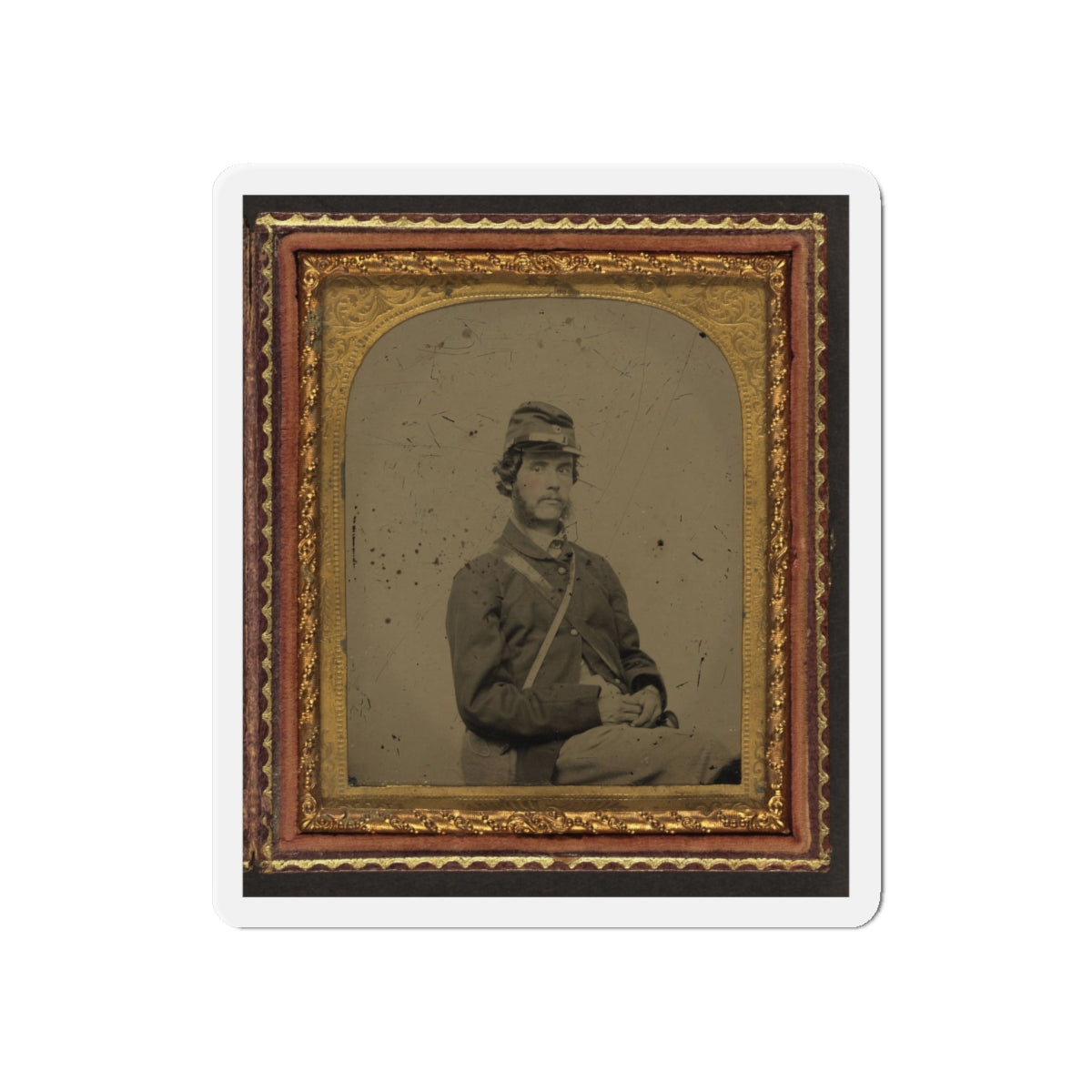 Unidentified Soldier In Union Uniform And Forage Cap With Canteen (U.S. Civil War) Refrigerator Magnet-6 × 6"-The Sticker Space