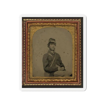 Unidentified Soldier In Union Uniform And Forage Cap With Canteen (U.S. Civil War) Refrigerator Magnet 3 Inch Die-Cut - The Sticker Space