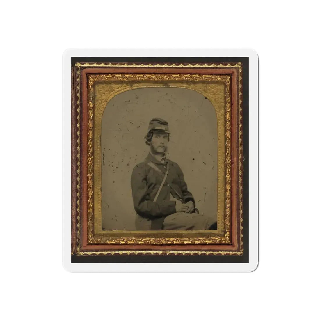 Unidentified Soldier In Union Uniform And Forage Cap With Canteen (U.S. Civil War) Refrigerator Magnet 6 Inch Die-Cut - The Sticker Space