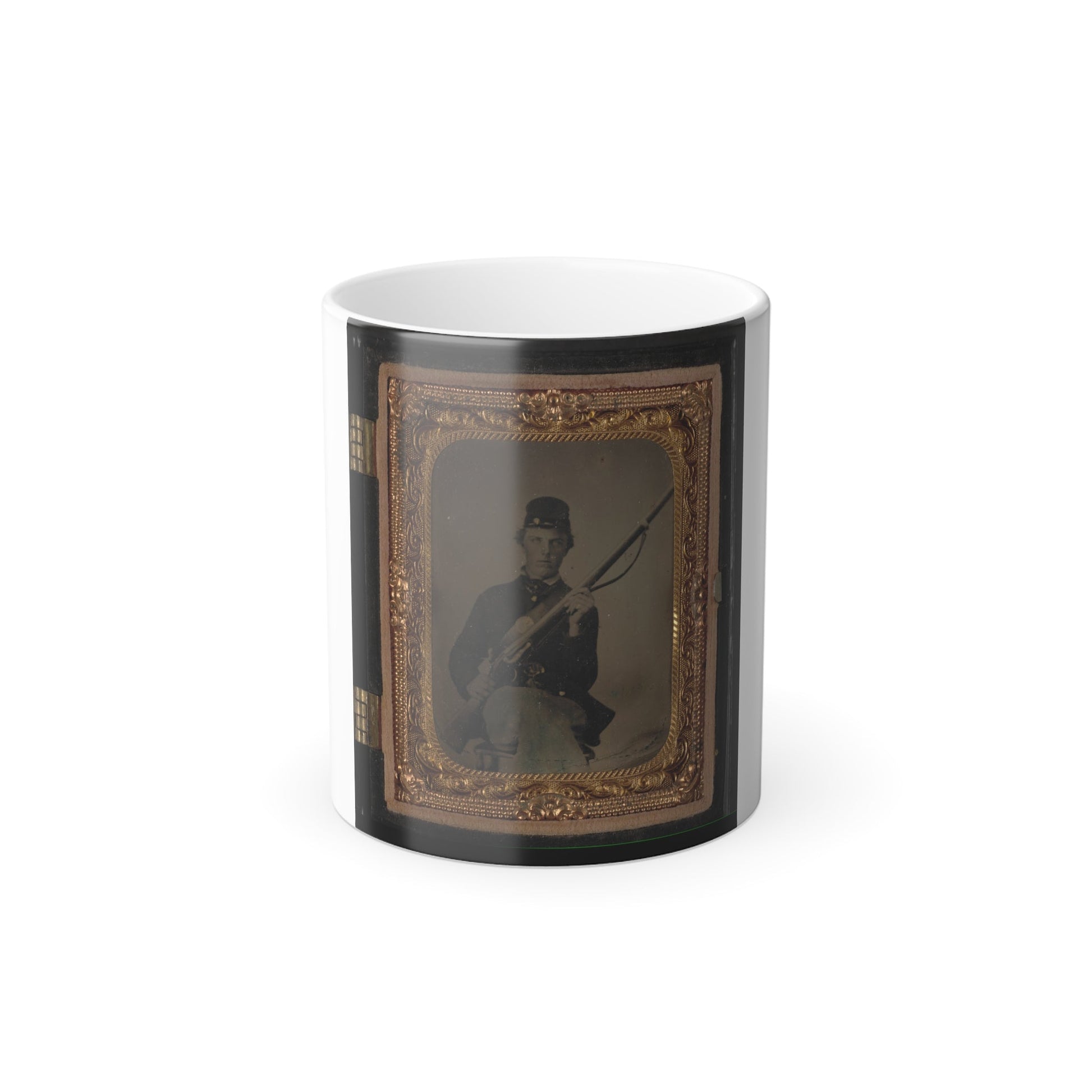 Unidentified Soldier in Union Uniform and Forage Cap With Musket 001 (U.S. Civil War) Color Morphing Mug 11oz-11oz-The Sticker Space