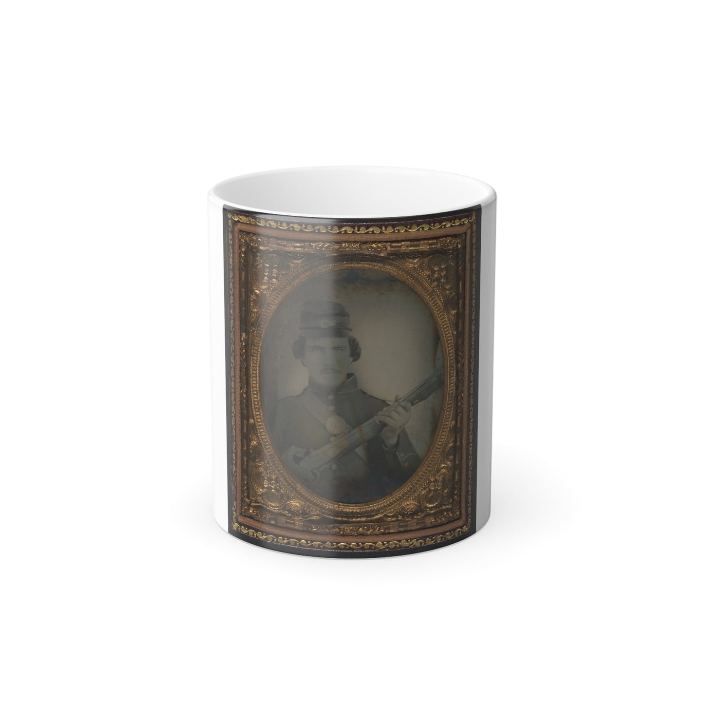 Unidentified Soldier in Union Uniform and Forage Cap With Musket (U.S. Civil War) Color Morphing Mug 11oz-11oz-The Sticker Space