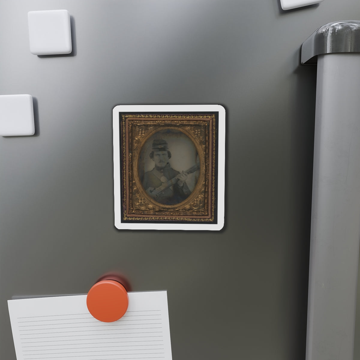 Unidentified Soldier In Union Uniform And Forage Cap With Musket (U.S. Civil War) Refrigerator Magnet-The Sticker Space