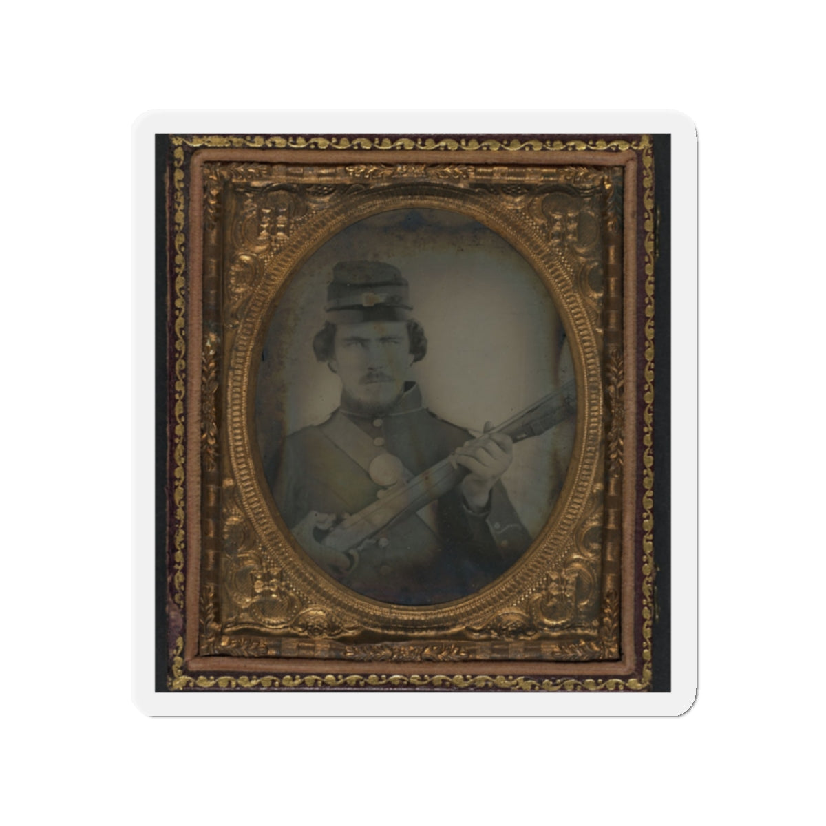 Unidentified Soldier In Union Uniform And Forage Cap With Musket (U.S. Civil War) Refrigerator Magnet-2" x 2"-The Sticker Space