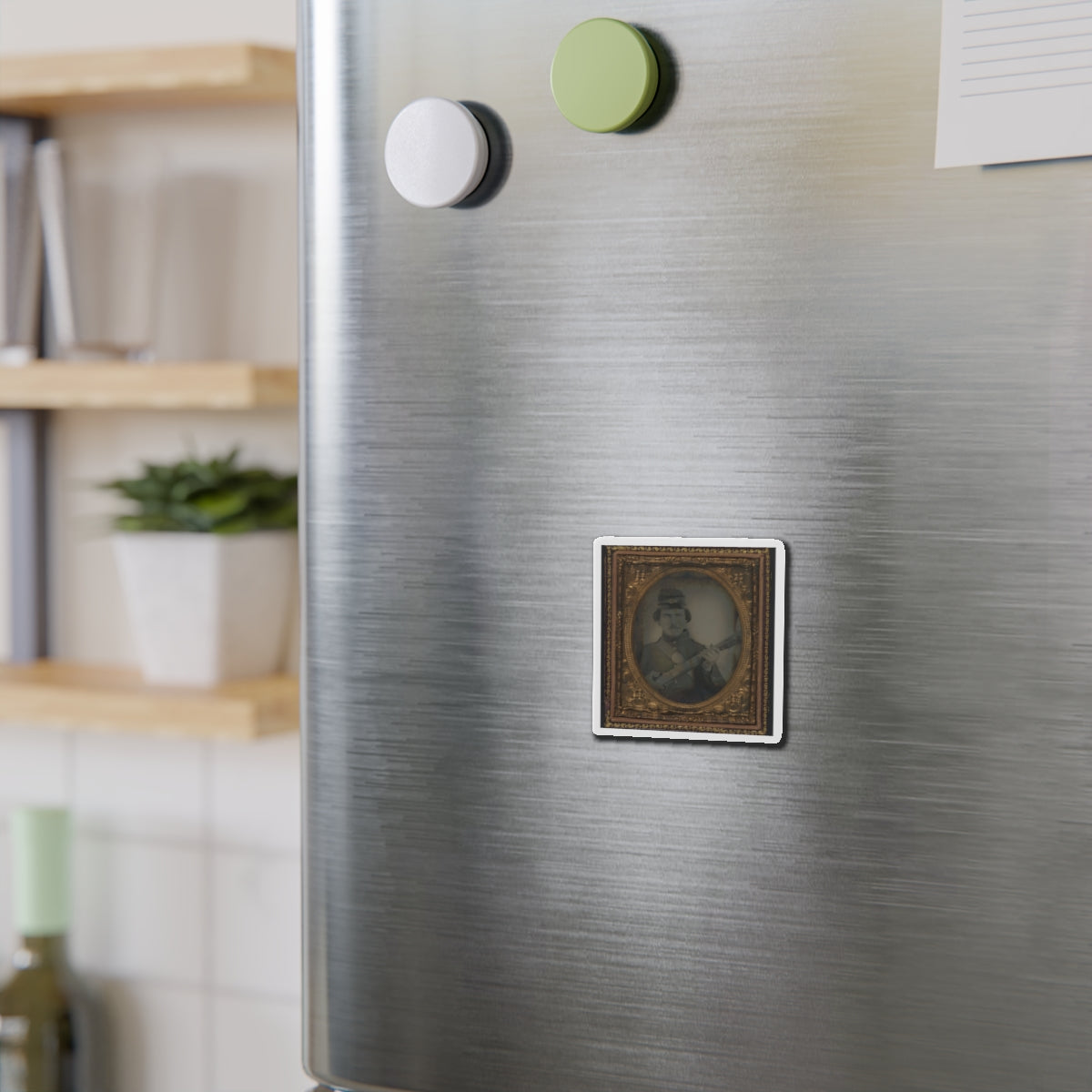 Unidentified Soldier In Union Uniform And Forage Cap With Musket (U.S. Civil War) Refrigerator Magnet-The Sticker Space