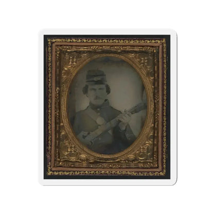 Unidentified Soldier In Union Uniform And Forage Cap With Musket (U.S. Civil War) Refrigerator Magnet 3 Inch Die-Cut - The Sticker Space