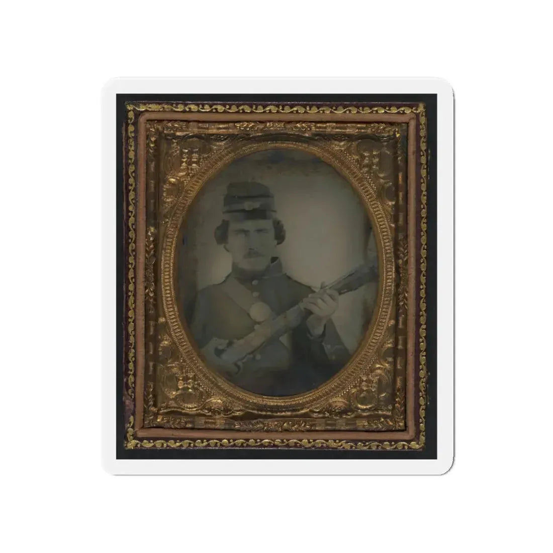 Unidentified Soldier In Union Uniform And Forage Cap With Musket (U.S. Civil War) Refrigerator Magnet 4 Inch Die-Cut - The Sticker Space