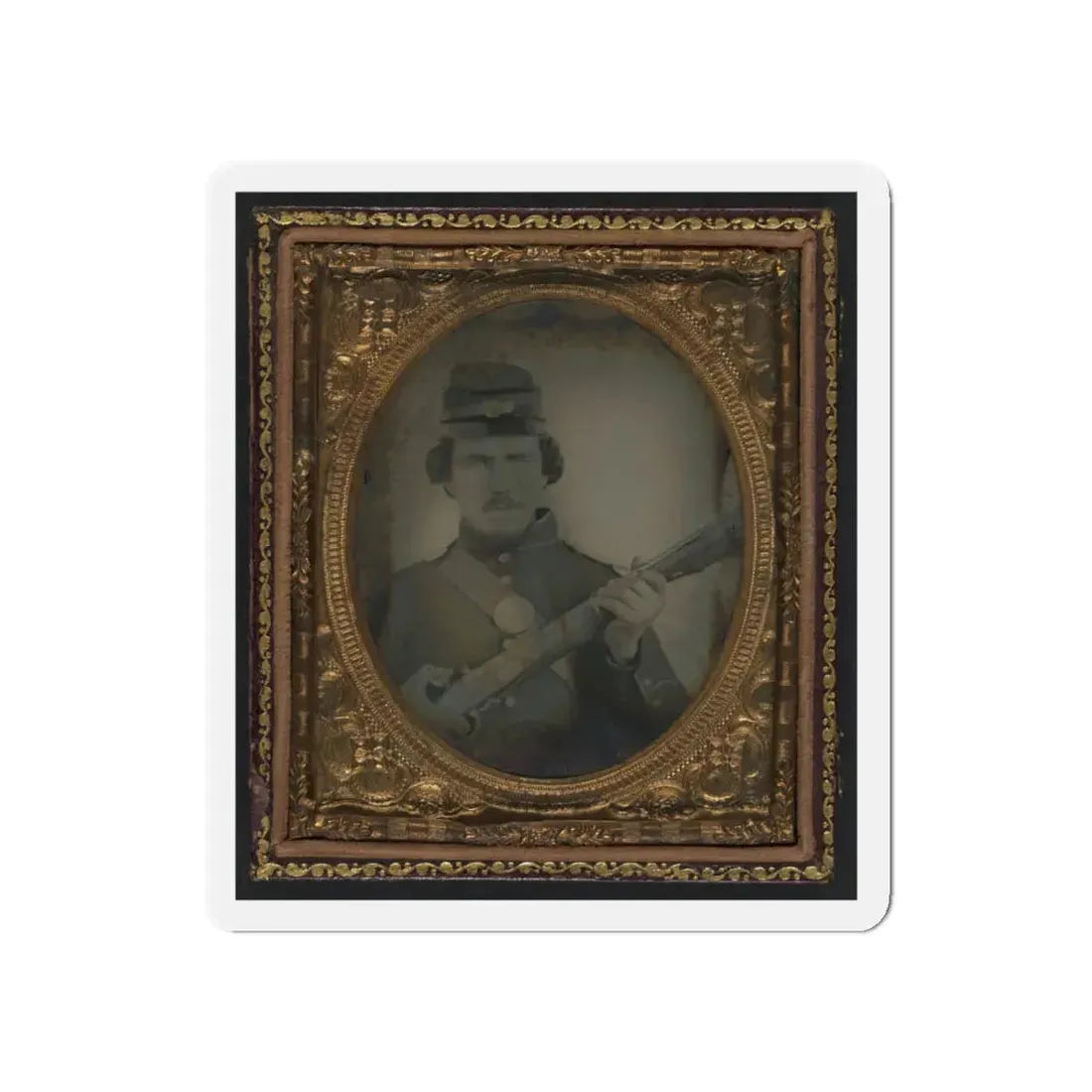 Unidentified Soldier In Union Uniform And Forage Cap With Musket (U.S. Civil War) Refrigerator Magnet 5 Inch Die-Cut - The Sticker Space