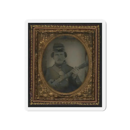 Unidentified Soldier In Union Uniform And Forage Cap With Musket (U.S. Civil War) Refrigerator Magnet 5 Inch Die-Cut - The Sticker Space