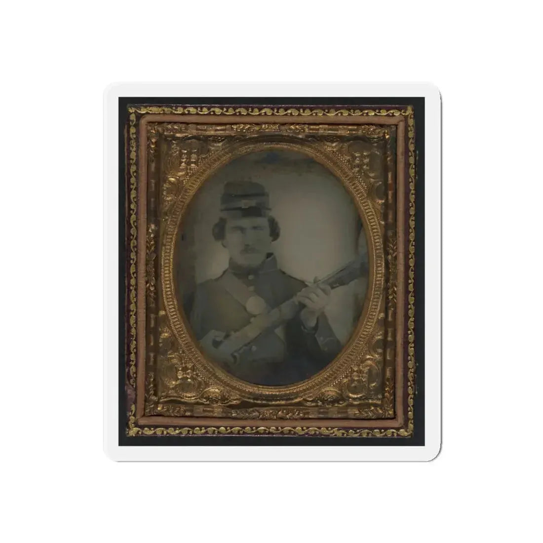 Unidentified Soldier In Union Uniform And Forage Cap With Musket (U.S. Civil War) Refrigerator Magnet 6 Inch Die-Cut - The Sticker Space
