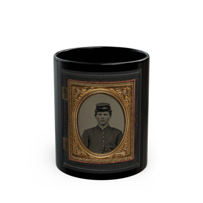 Unidentified Soldier In Union Uniform And Forage Cap(2) (U.S. Civil War) Black Coffee Mug-11oz-The Sticker Space