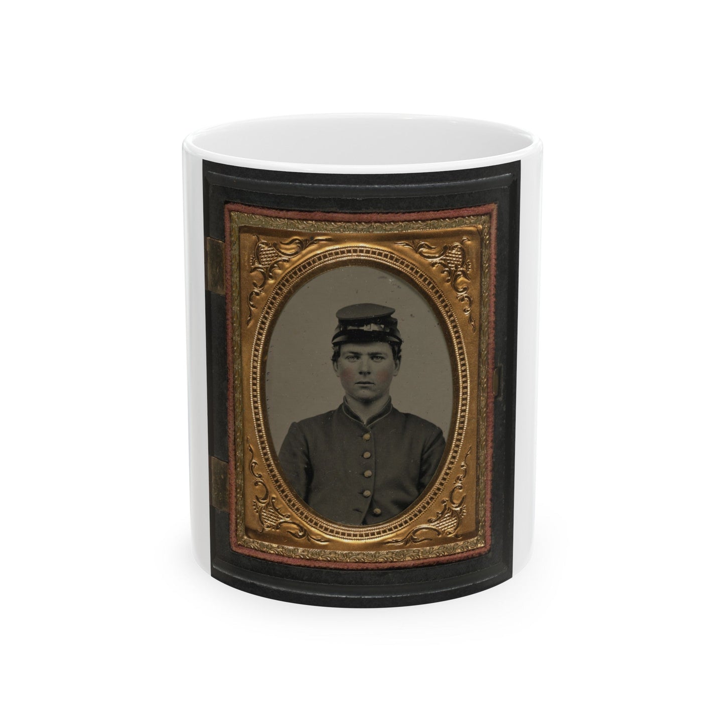 Unidentified Soldier In Union Uniform And Forage Cap(2) (U.S. Civil War) White Coffee Mug-11oz-The Sticker Space