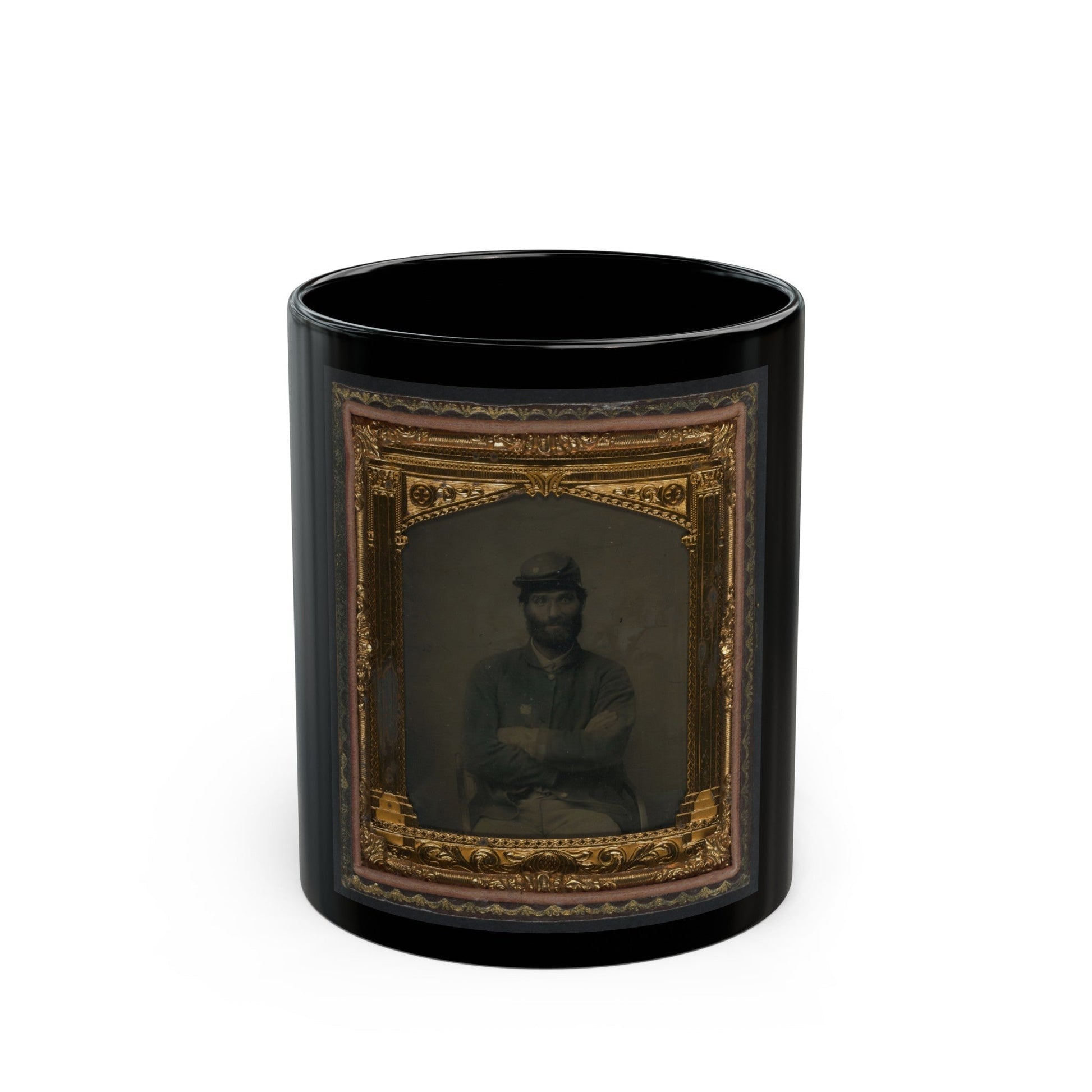 Unidentified Soldier In Union Uniform And Forage Cap(3) (U.S. Civil War) Black Coffee Mug-11oz-The Sticker Space