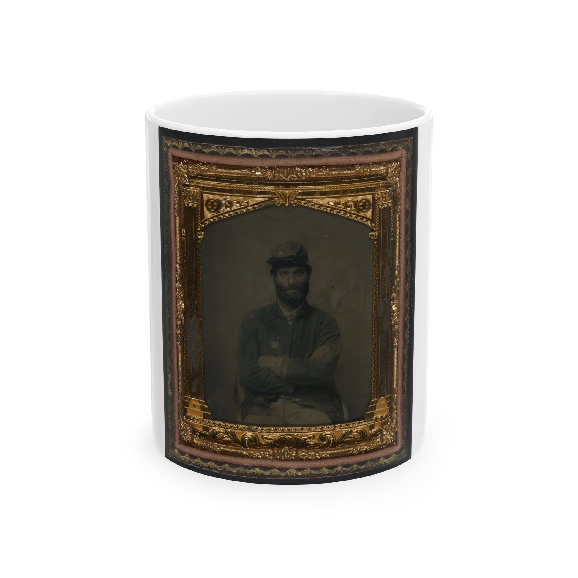 Unidentified Soldier In Union Uniform And Forage Cap(3) (U.S. Civil War) White Coffee Mug-11oz-The Sticker Space