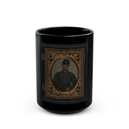 Unidentified Soldier In Union Uniform And Forage Cap(4) (U.S. Civil War) Black Coffee Mug-15oz-The Sticker Space