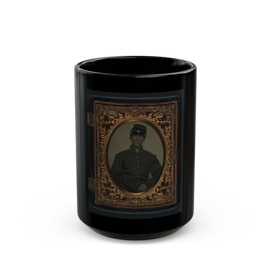 Unidentified Soldier In Union Uniform And Forage Cap(4) (U.S. Civil War) Black Coffee Mug-15oz-The Sticker Space