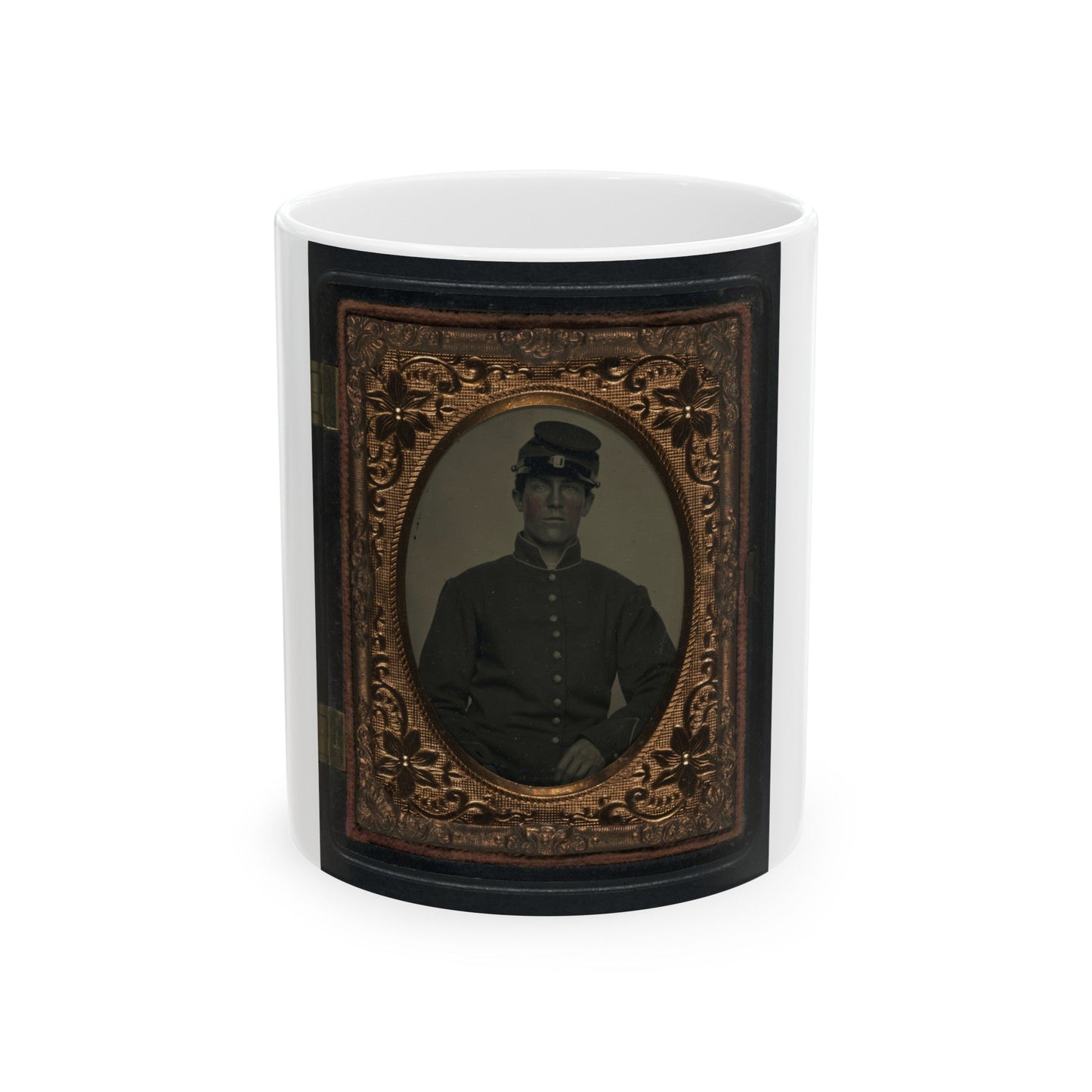 Unidentified Soldier In Union Uniform And Forage Cap(4) (U.S. Civil War) White Coffee Mug-11oz-The Sticker Space