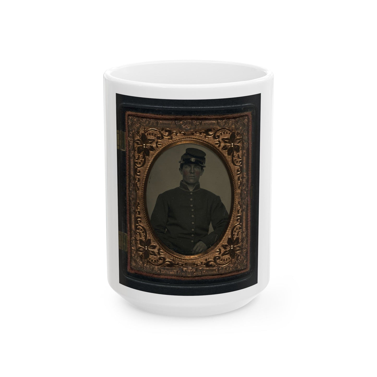 Unidentified Soldier In Union Uniform And Forage Cap(4) (U.S. Civil War) White Coffee Mug-15oz-The Sticker Space