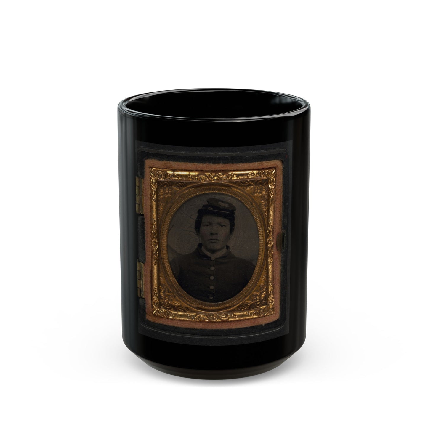 Unidentified Soldier In Union Uniform And Forage Cap(5) (U.S. Civil War) Black Coffee Mug-15oz-The Sticker Space