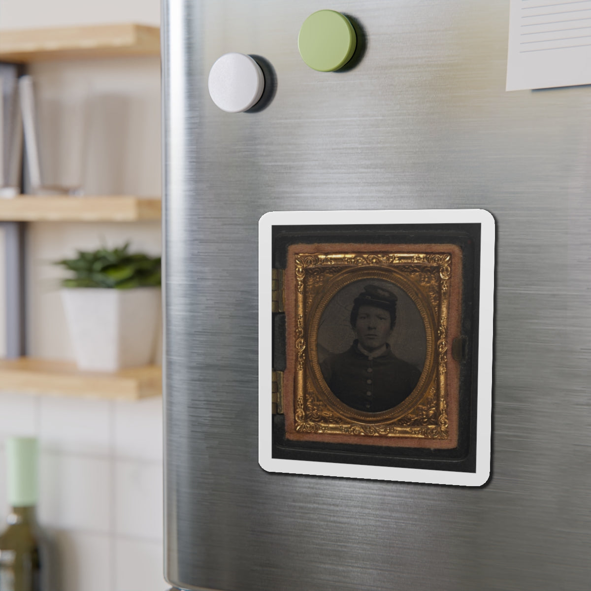 Unidentified Soldier In Union Uniform And Forage Cap(5) (U.S. Civil War) Refrigerator Magnet-The Sticker Space