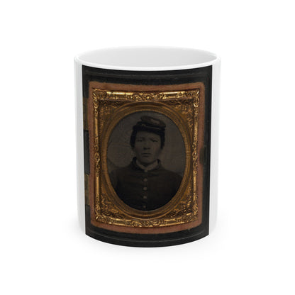 Unidentified Soldier In Union Uniform And Forage Cap(5) (U.S. Civil War) White Coffee Mug-11oz-The Sticker Space