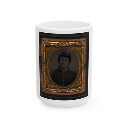 Unidentified Soldier In Union Uniform And Forage Cap(5) (U.S. Civil War) White Coffee Mug-15oz-The Sticker Space