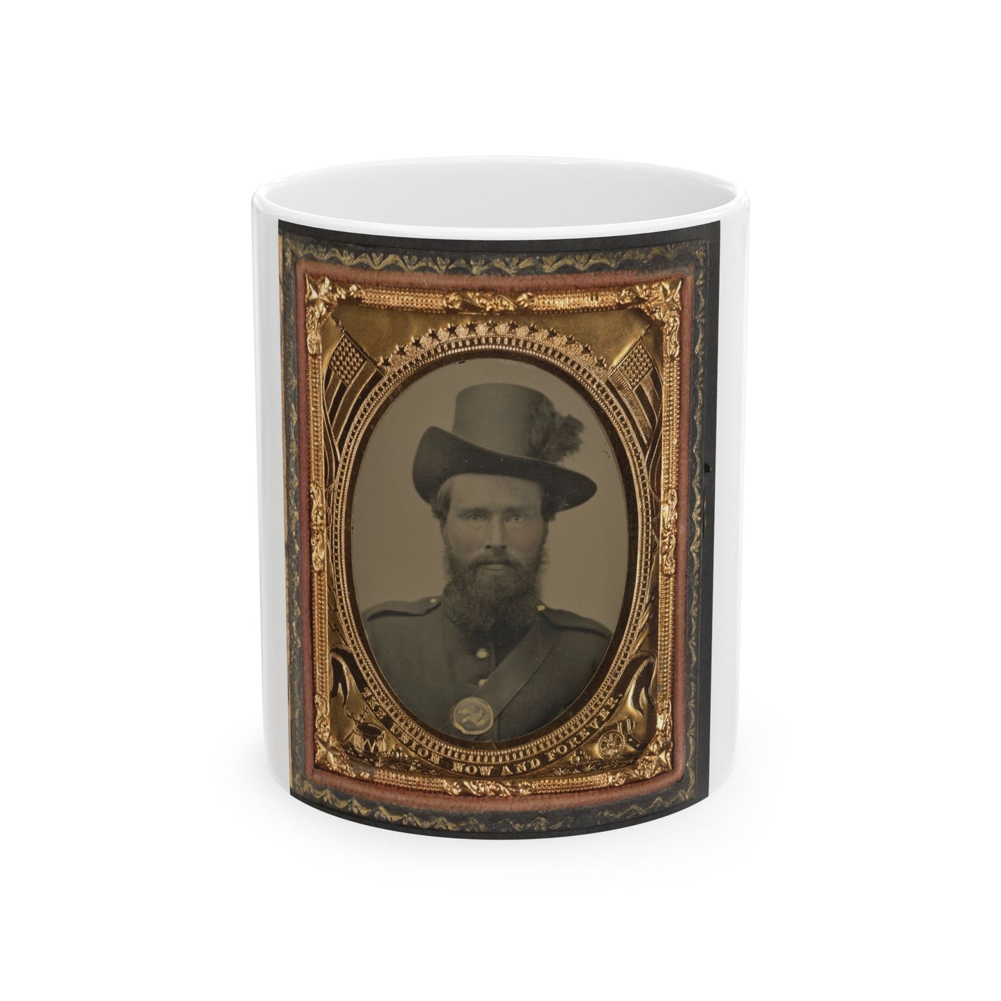 Unidentified Soldier In Union Uniform And Hardee Hat (U.S. Civil War) White Coffee Mug-11oz-The Sticker Space