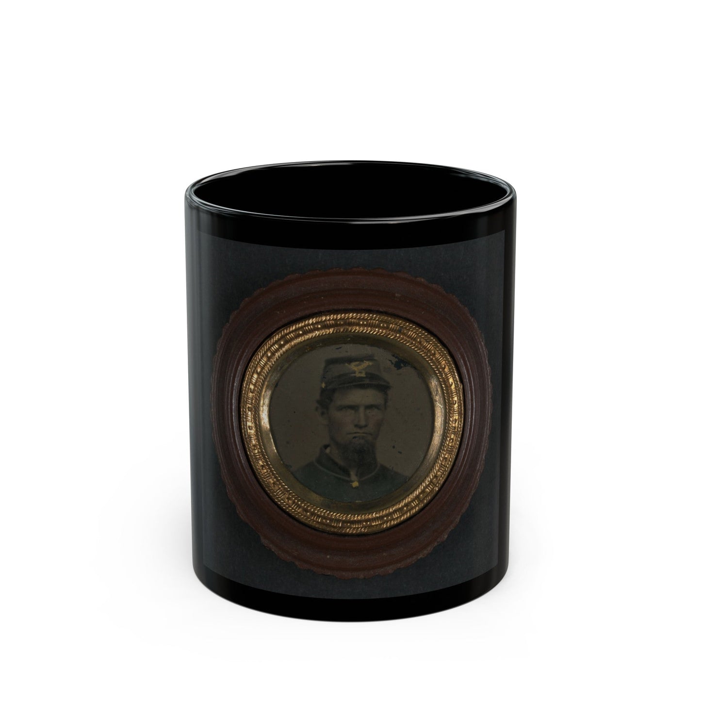 Unidentified Soldier In Union Uniform And Infantry Forage Cap (U.S. Civil War) Black Coffee Mug-11oz-The Sticker Space