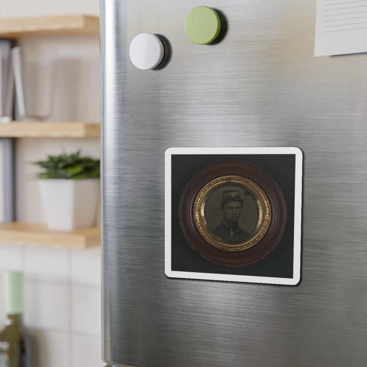 Unidentified Soldier In Union Uniform And Infantry Forage Cap (U.S. Civil War) Refrigerator Magnet-The Sticker Space