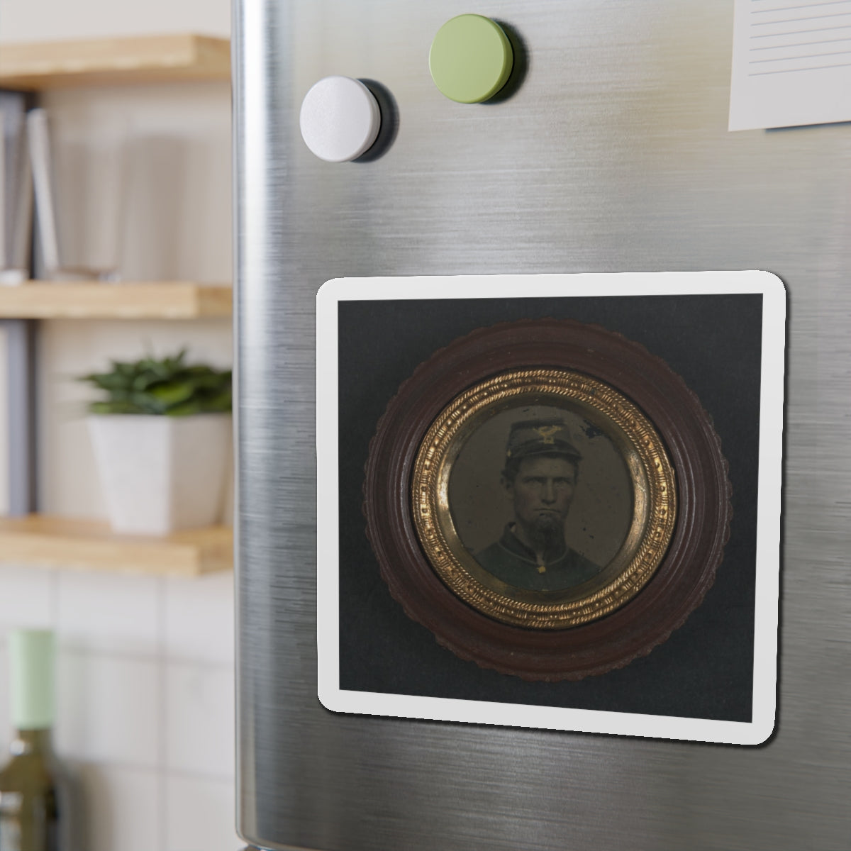 Unidentified Soldier In Union Uniform And Infantry Forage Cap (U.S. Civil War) Refrigerator Magnet-The Sticker Space