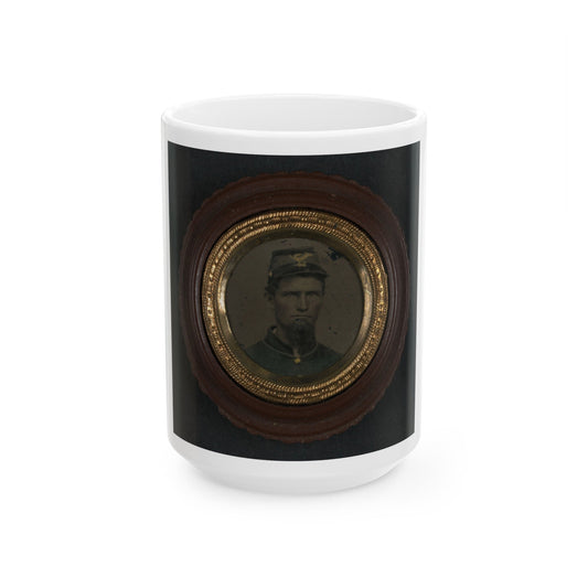 Unidentified Soldier In Union Uniform And Infantry Forage Cap (U.S. Civil War) White Coffee Mug-15oz-The Sticker Space