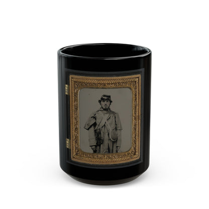 Unidentified Soldier In Union Uniform And Kepi With Canteen (U.S. Civil War) Black Coffee Mug-15oz-The Sticker Space